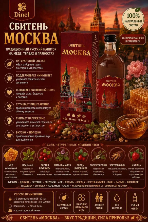 №3 Сбитень Москва, 250мл  в Вышнем Волочке