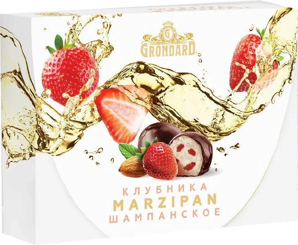 №1 TM Grondard       (10185) Конфеты глазированные Марципановые Клубника и Шампанское, 98г в Вышнем Волочке